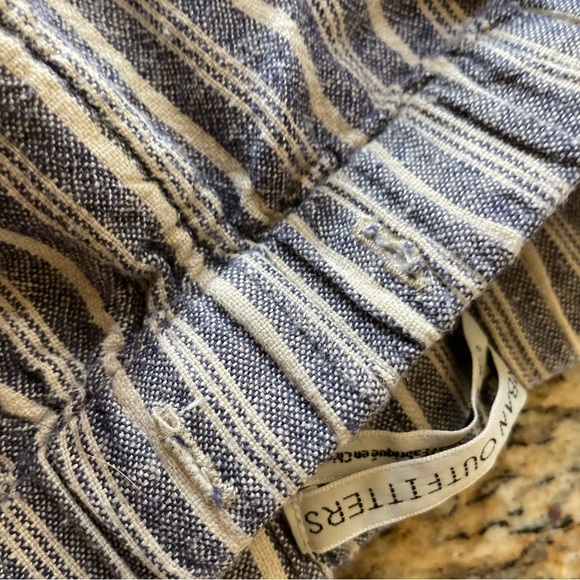 Urban Outfitters wide leg linen blend blue and cream striped pant - Picture 5 of 6